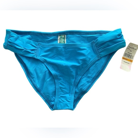 NWT Relax by TOMMY BAHAMA Women S/P Small Side Shirred Hipster Bikini Bottom - Picture 1 of 5